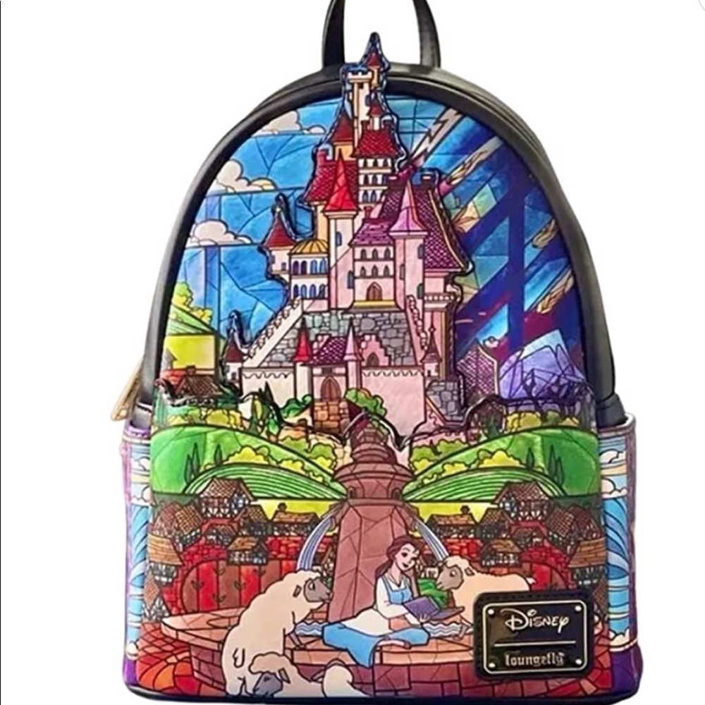 NWT Loungefly Disney Beauty & the Beast Belle Castle mini Backpack